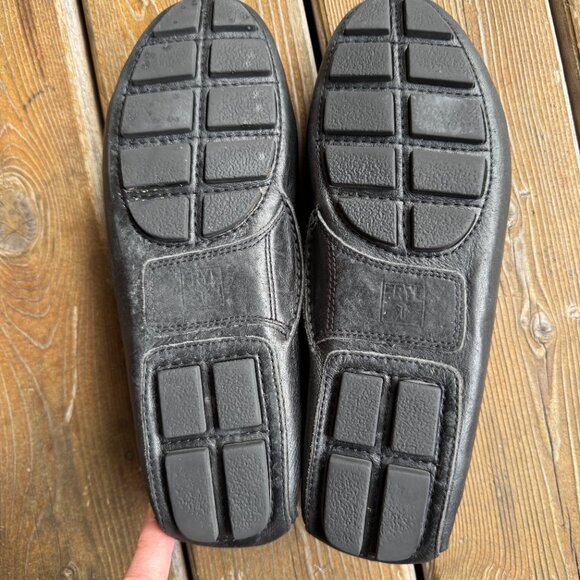 EUC Frye Black Woven Leather Reagan Slip On Driving Moccasin in Women's 11M - Picture 11 of 12